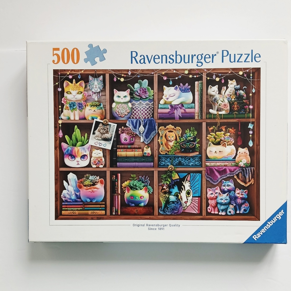 Cubby Cats and Succulents 500-piece puzzle by Ravensburger
